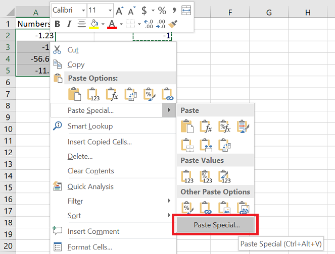 excel for mac use parenthesis for negative numbers